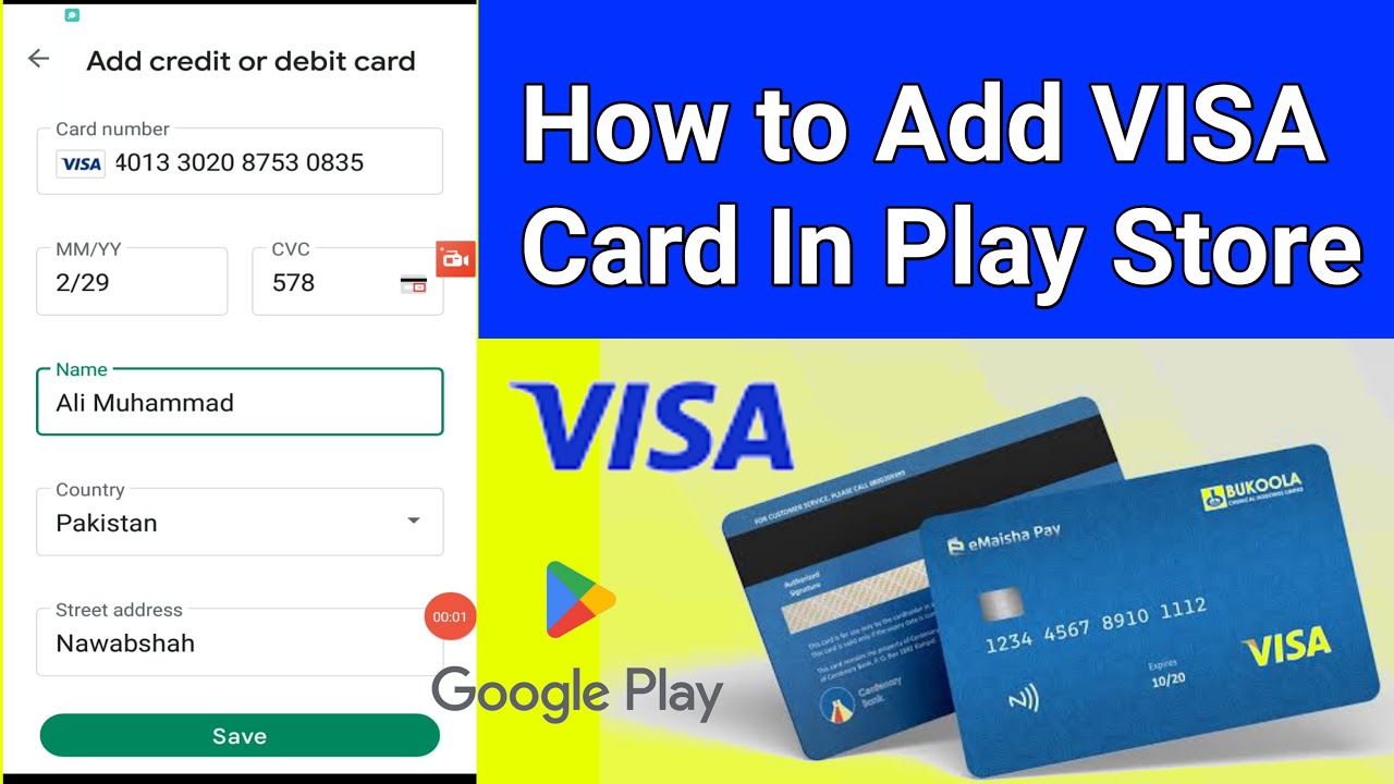 How to Add VISA Card to Google Play Store || How to Add Credit Card On Play Store