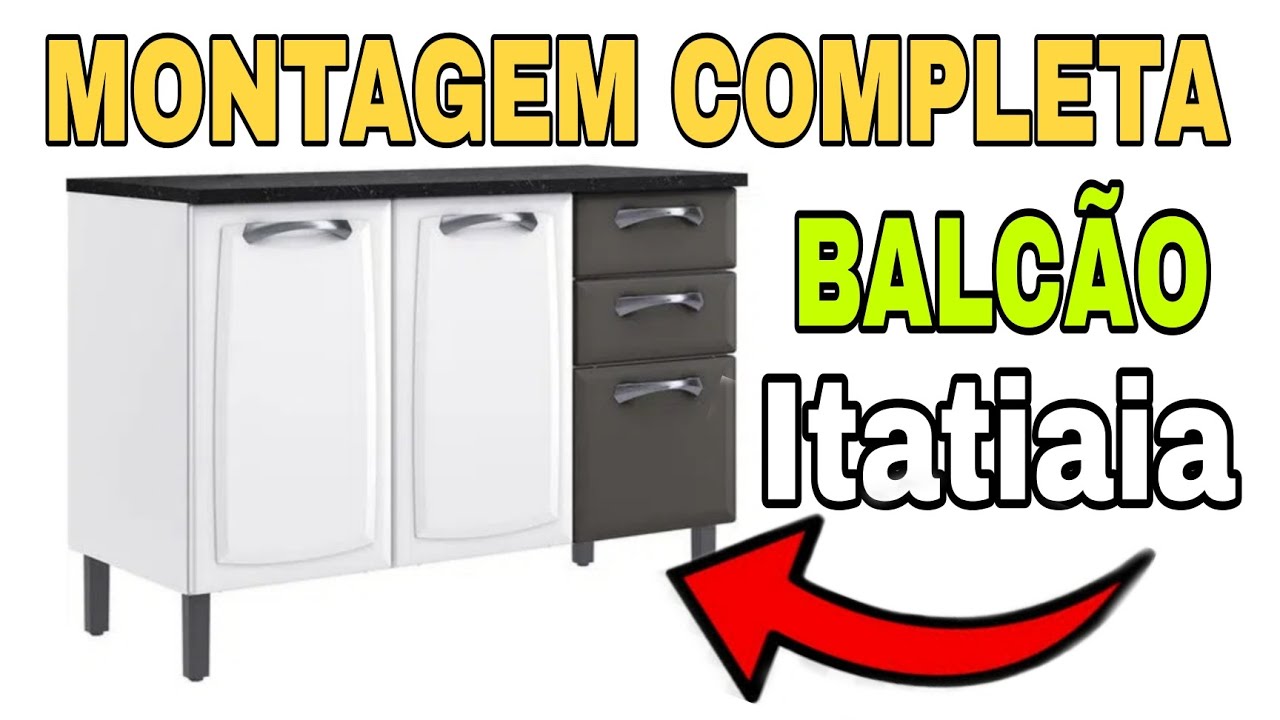 Como montar balcão 3 portas 2 gavetas itatiaia de aço passo a passo