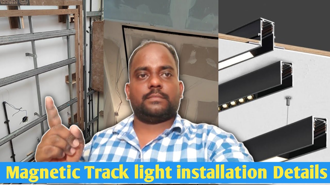 Magnetic track light installation process..| How to install magnetic track light in false ceiling