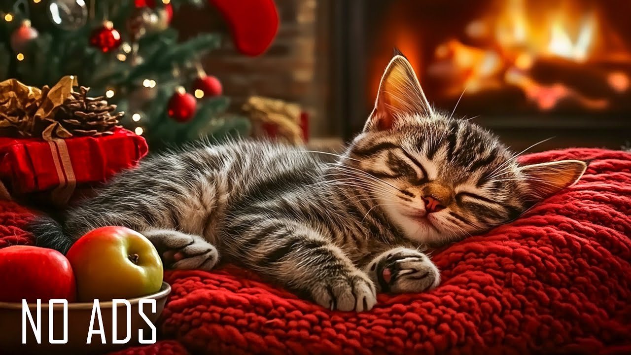 🐈🔥 Расслабляющая фортепианная музыка для кошек | Нежные звуки камина и мурлыканье для снятия тревоги