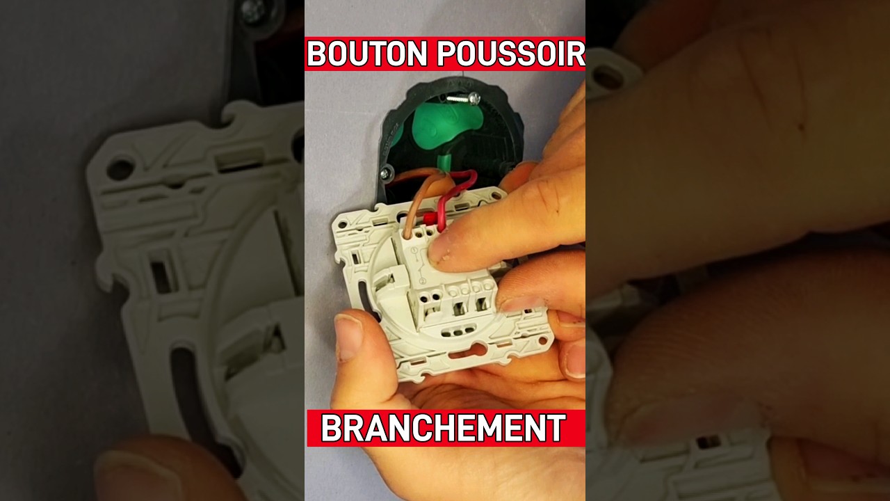 BRANCHEMENT D'UN INTERRUPTEUR BOUTON POUSSOIR #lesdisjonctes #electricien #interrupteur