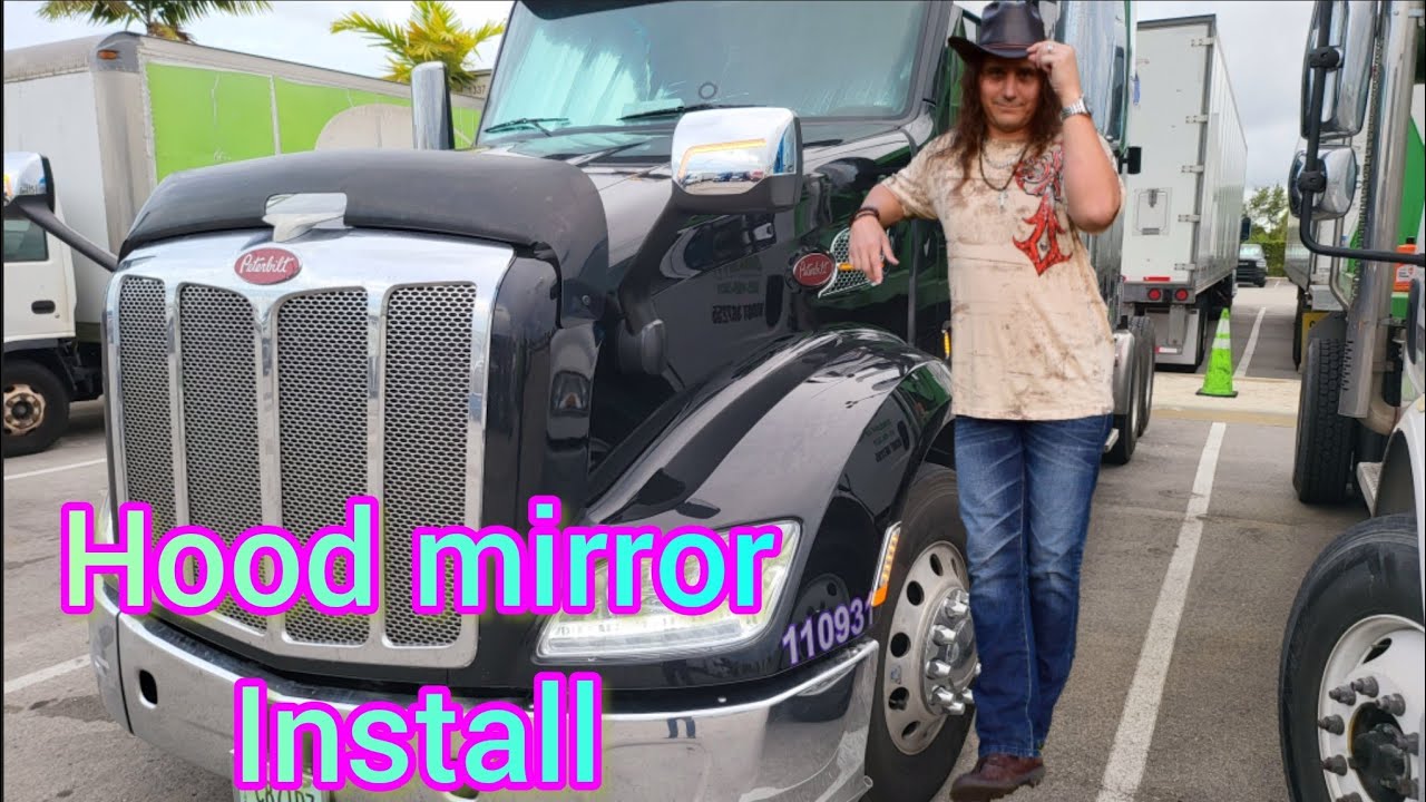New marker/ blinker hood mirrors for a 2016 Peterbilt 579 installation. More visibility is safer