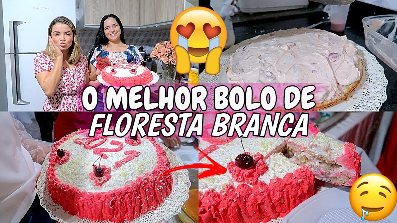COMO FAZER BOLO DE FLORESTA BRANCA (fácil e maravilhoso) ♥ - Bruna Paula