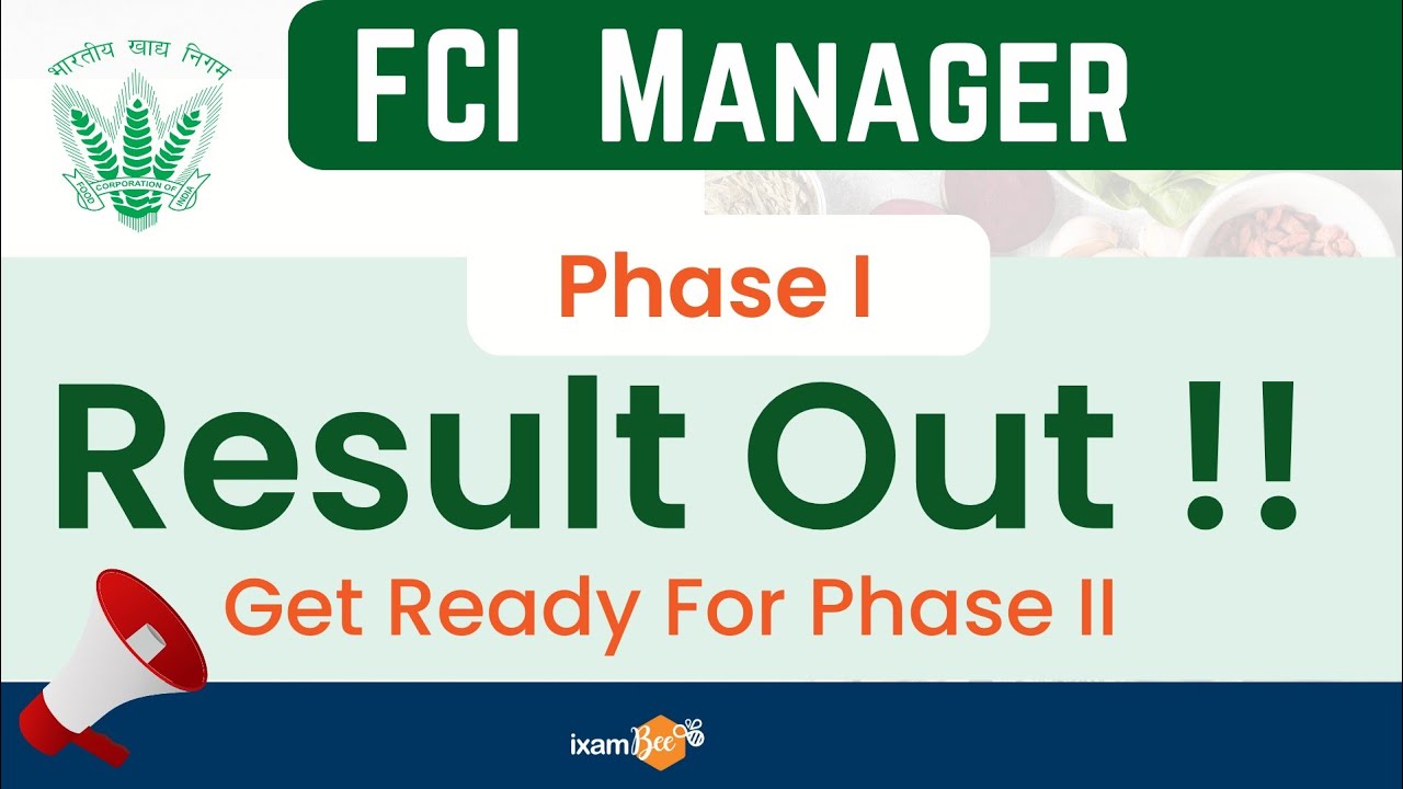 FCI Manager 2022 Phase 1 Result out !!| Get Ready for Phase 2 | By Vikram Sir