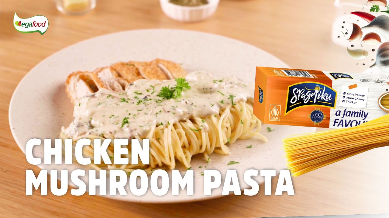 Chicken Mushroom Pasta Creamy ala Restoran | Resep Mudah & Anti Gagal