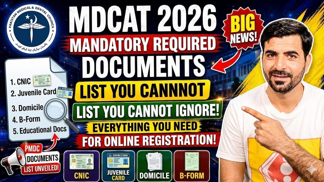 PMDC MDCAT 2026: Обязательные ДОКУМЕНТЫ для онлайн-регистрации #pmdc