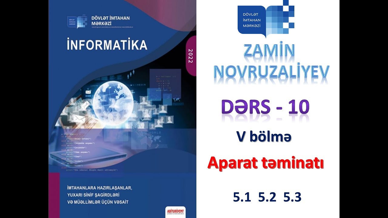 Aparat təminatı, V bölmə (5.1  5.2  5.3 ) səh. 98, 100, 116
