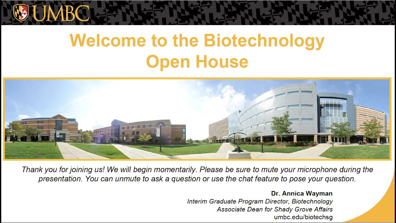 UMBC Biotechnology Graduate Programs Open House