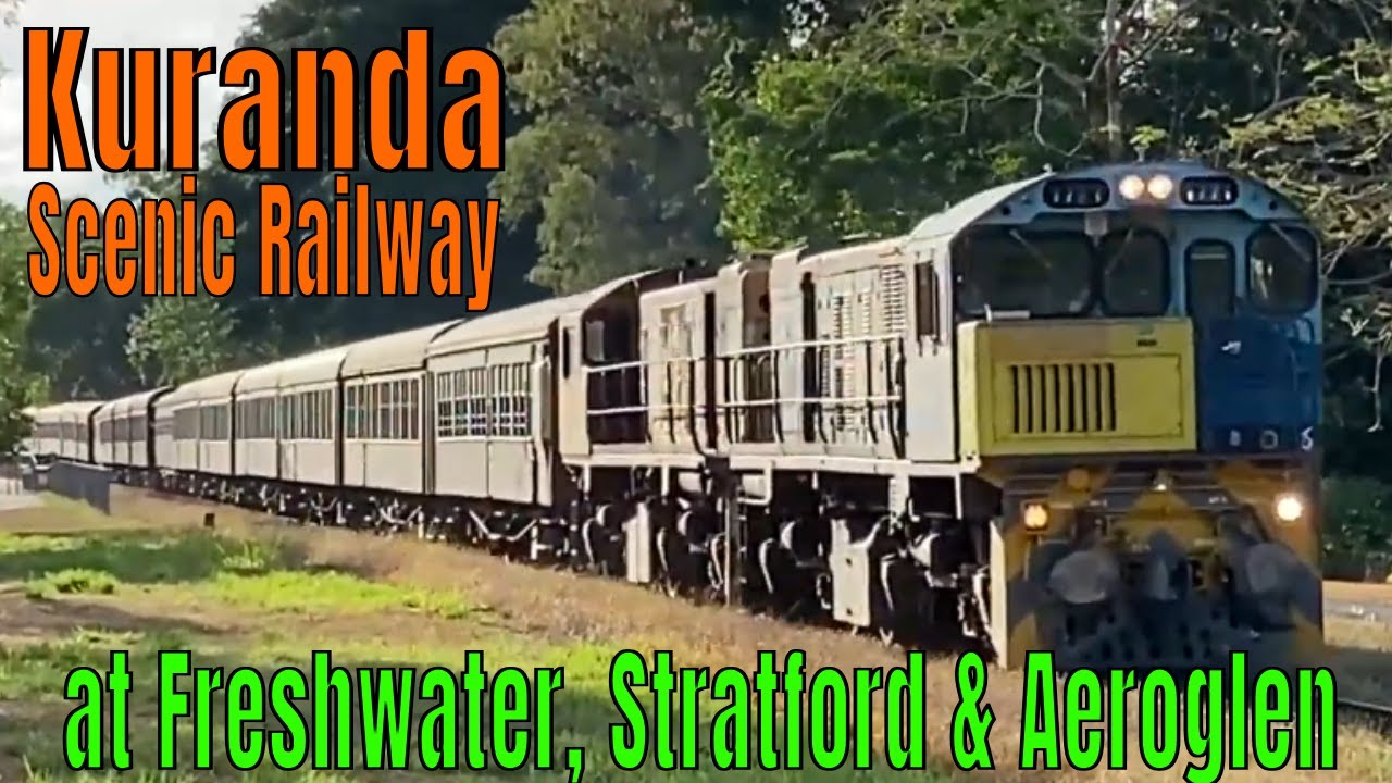KURANDA SCENIC RAILWAY (Video #7) - Queensland Rail KSR Trains at Freshwater, Stratford, Aeroglen