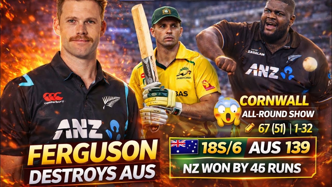 LIVE 🔴 NZ vs AUS T20 Thriller | Ferguson 5 Wickets 🔥 | New Zealand Win by 46 Runs | Cricket 24 PS5