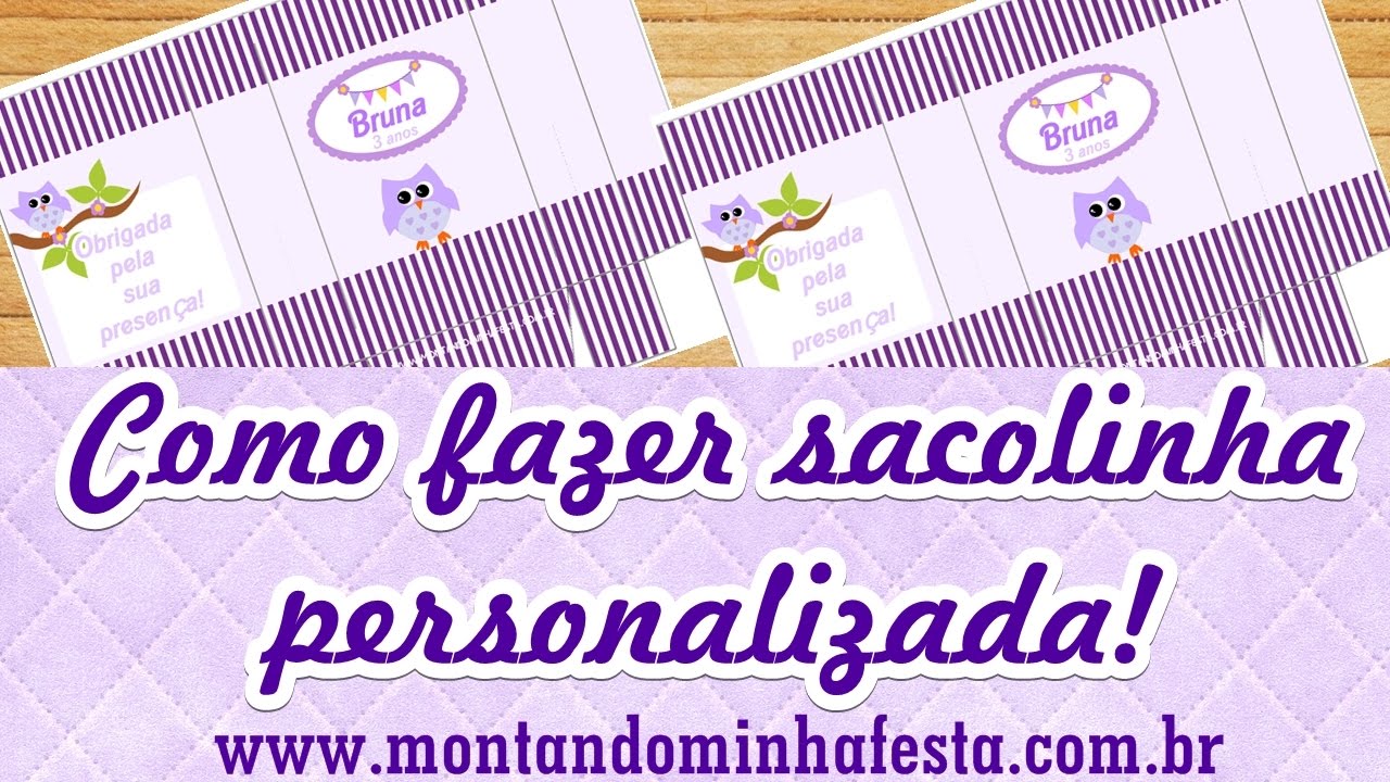 Como fazer sacolinha personalizada para lembrancinhas no Photoscape - Montando minha festa