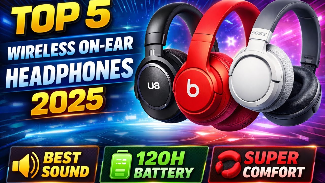 Top 5 Best Wireless On-Ear Headphones 2025 | Best Sound, Battery & Comfort