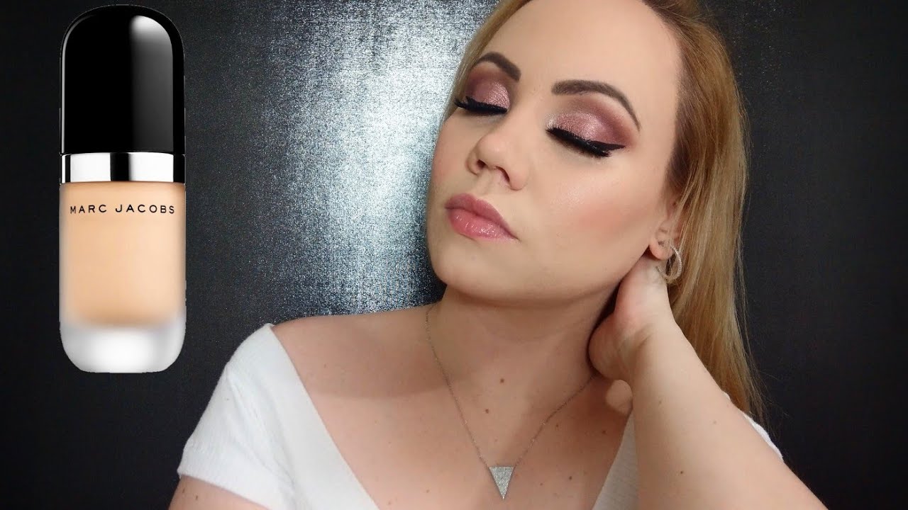 MARC JACOBS REMARCABLE FOUNDATION fair /oily skin tutorial | acne-prone |Bisque Medium 26 2020