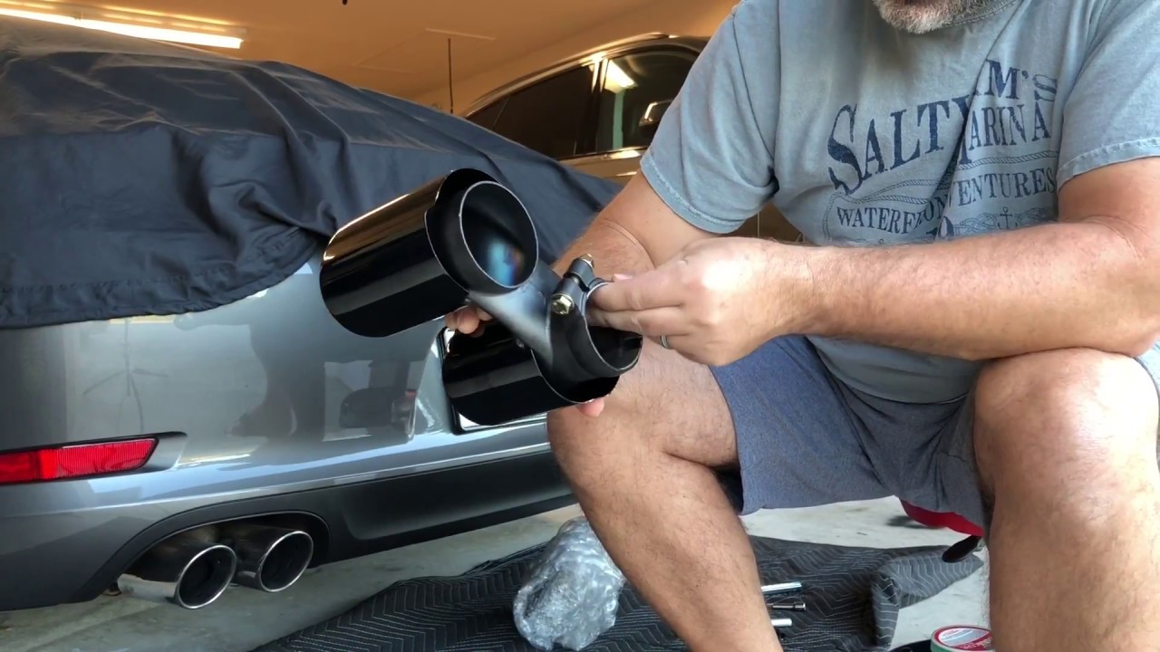 Porsche 911 Fabspeed Black Chrome Exhaust Tip Installation