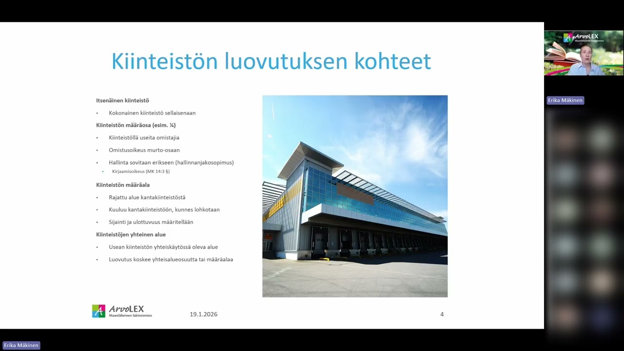 Maatilojen sopimuswebinaarit 2/4: Kiinteistöjä koskevat sopimukset, tallenne 19.1.2026