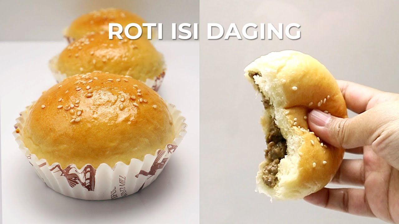 RESEP ROTI ISI DAGING EMPUK TANPA TELUR ENAK GURIH // BREAD WITH BEEF FILLING
