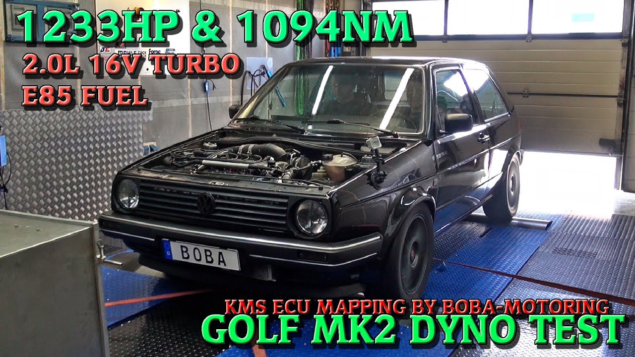 Boba Golf MK2 2.0L 16V Turbo 1233HP on Dyno Video