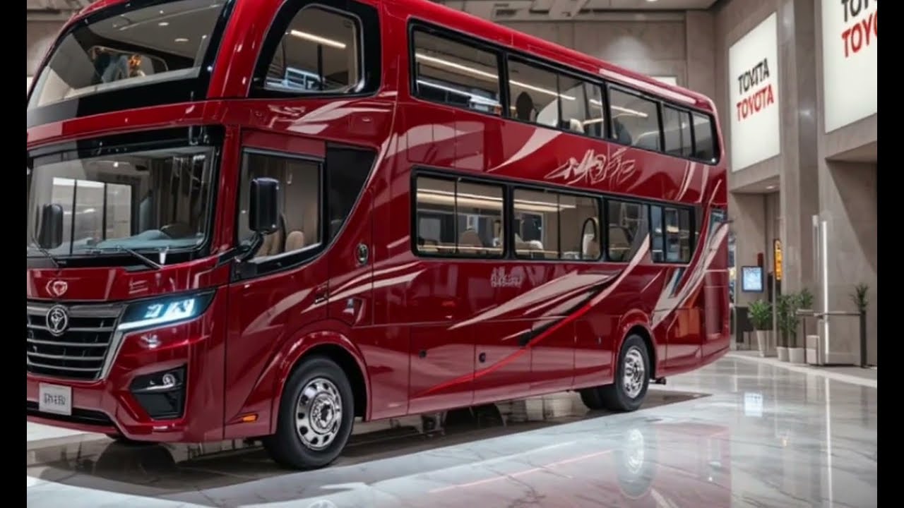  red Toyota Double Decker camper future 6x6 Motorhome Toyota double decker camper motorhome 