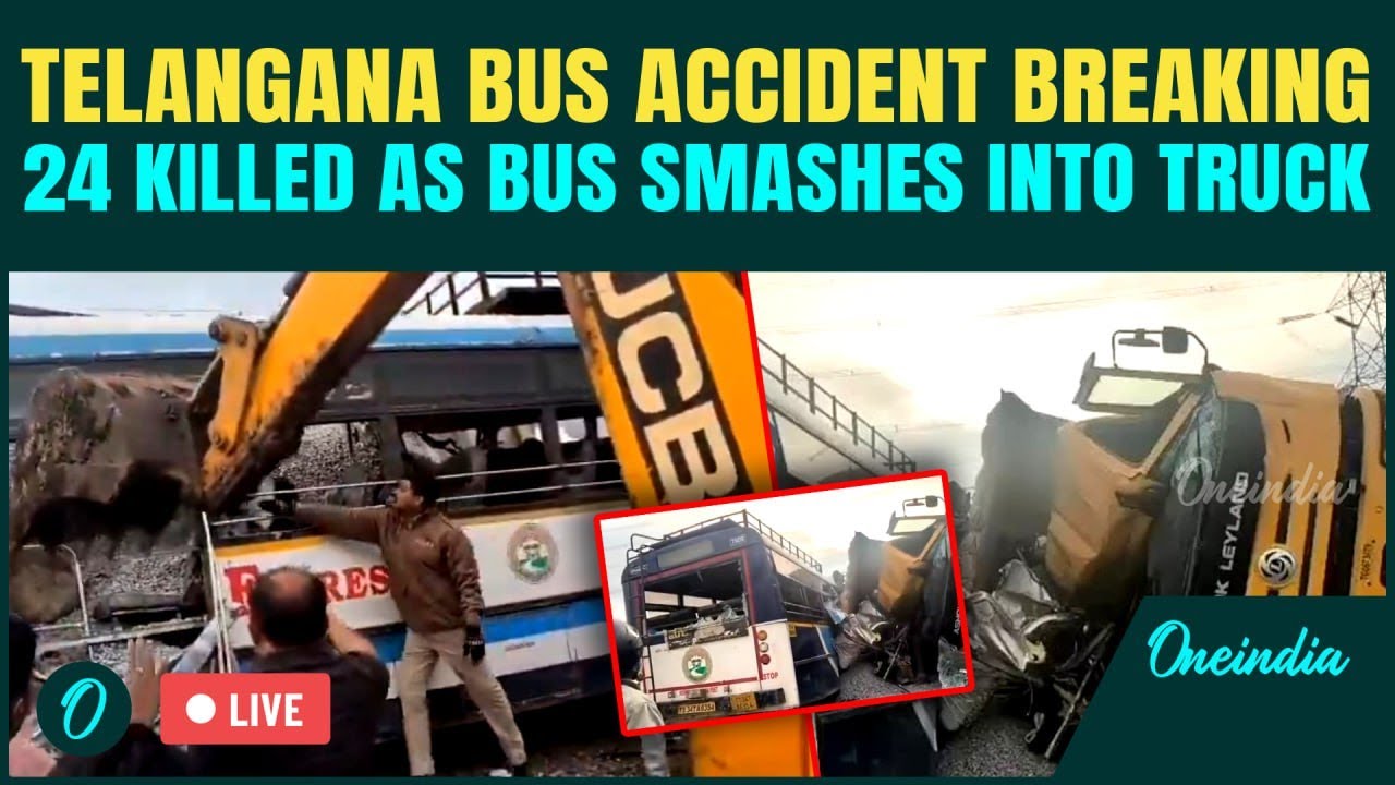 Telangana Bus Accident LIVE: TSRTC Bus COLLIDES With Truck, 24 Dead & Dozens CRITICALLY Injured