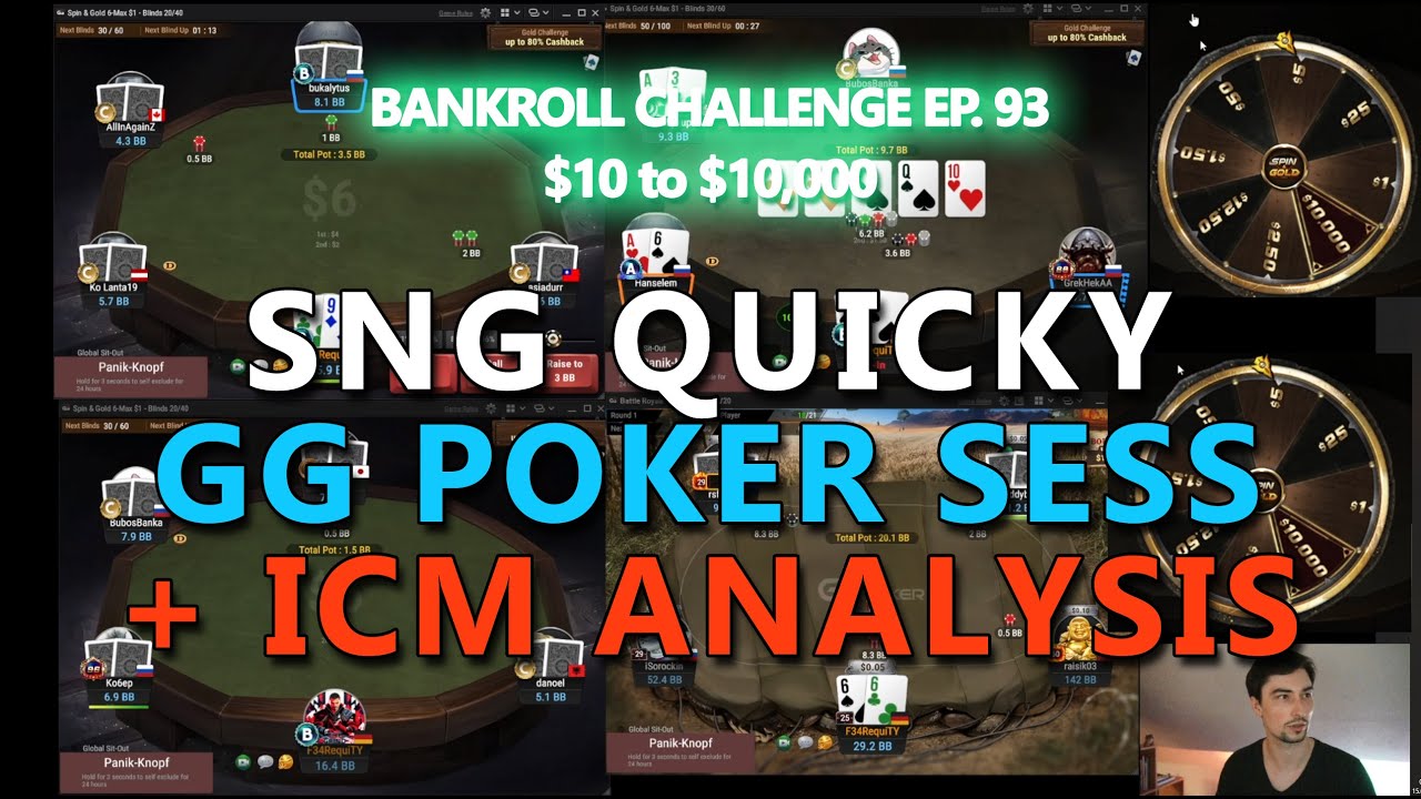 $10 to $10000 - STUDYING ICM SPOTS + SHORT GGPOKER SNG SESS (EP. 93) | Poker Bankroll Challenge 2023