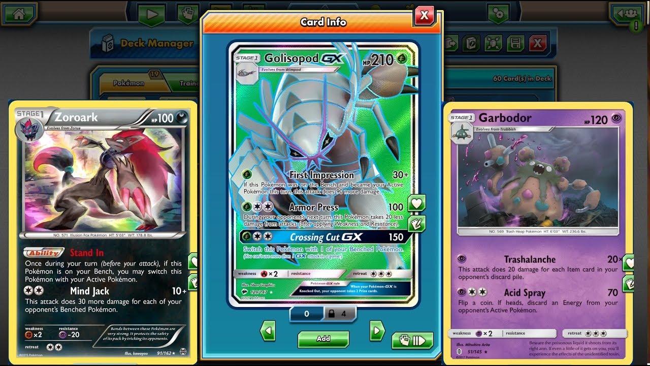Golisopod GX/Zoroark/Garbodor - Standard Format Deck!