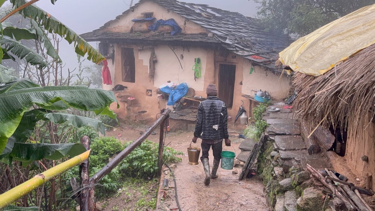 Naturally Beautiful Mountain Village Life During the Rain | Most Peaceful And Relaxation Rural Life