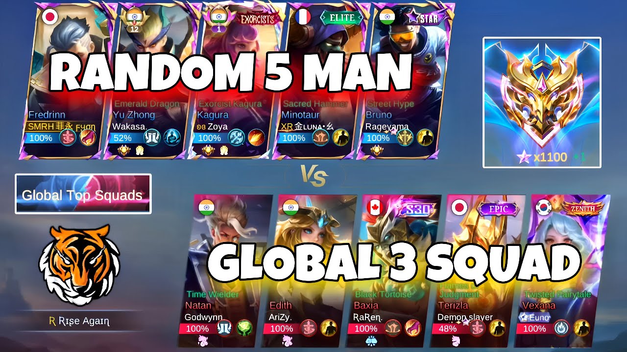 I MET INDIAN TOP 3 GLOBAL SQUAD IN RANK GAME | ALL 🌟1500+ PLAYERS - MLBB