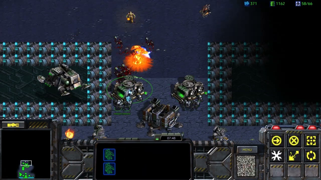 Starcraft Broodwar Remastered Terran vs 7 Computers in Fast Infinite Map