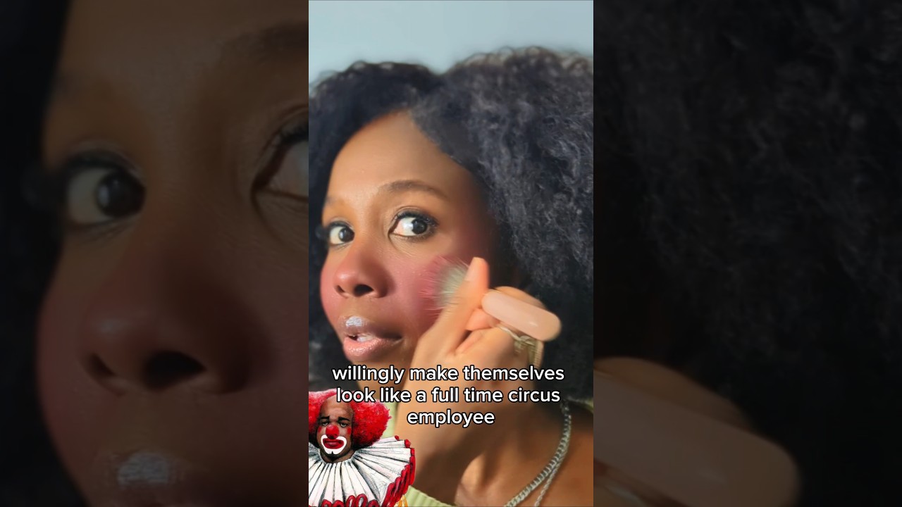 🤡 be honest is this you?? 😅 put down the #blush sis #funny #skit #parody #jokes #blushblindness