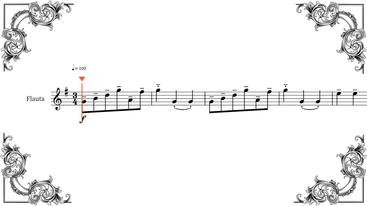 Minuet n° 3 en SOL mayor BWV Anh.116 de J. S. Bach para flauta traversa y piano. Video de práctica.