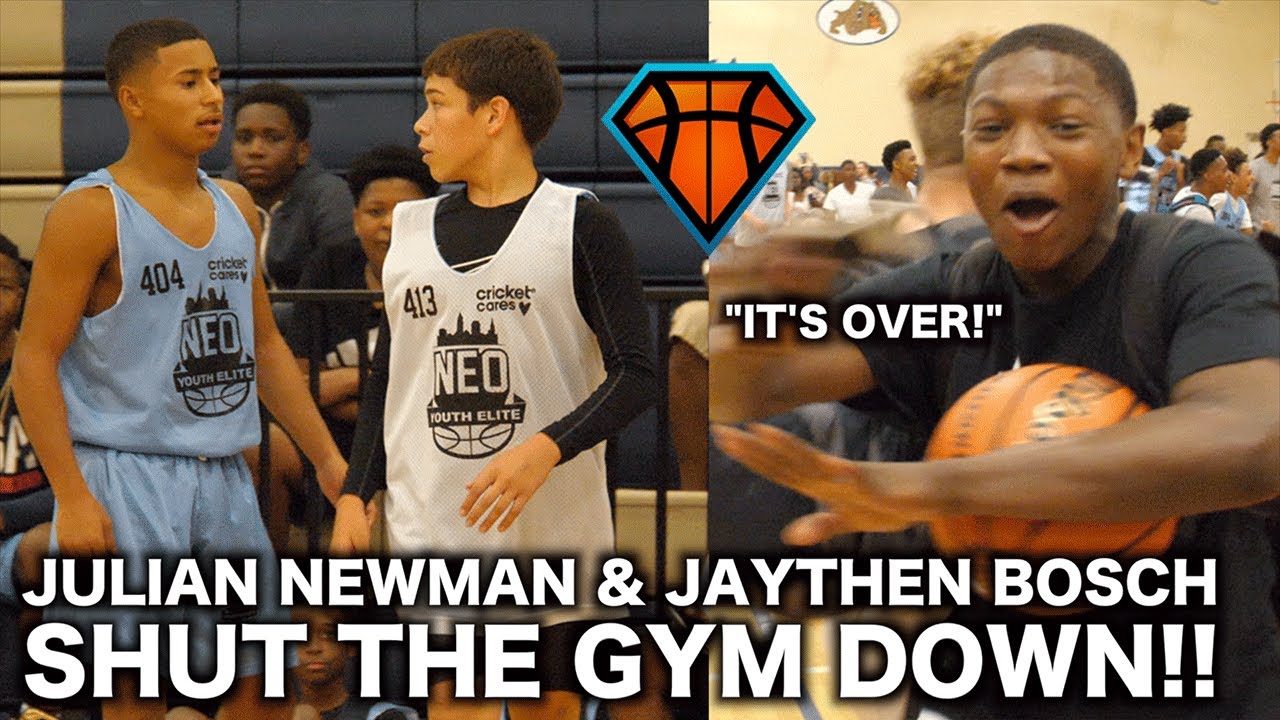 Julian Newman Gets CHALLENGED By Jaythan Bosch at NEOYE!! | Players STORMS the Court