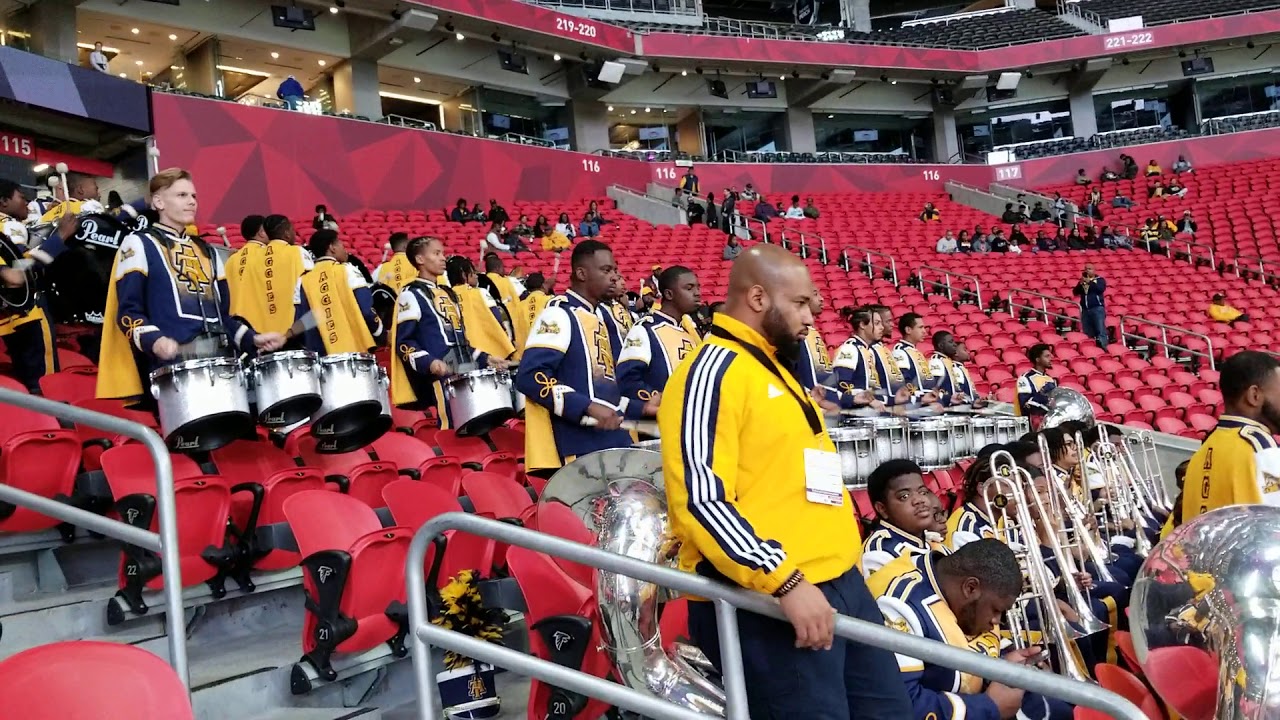 NC A&T SU Drumline (Cold Steel) Warming Up  at the Celebration Bowl (12/21/19)