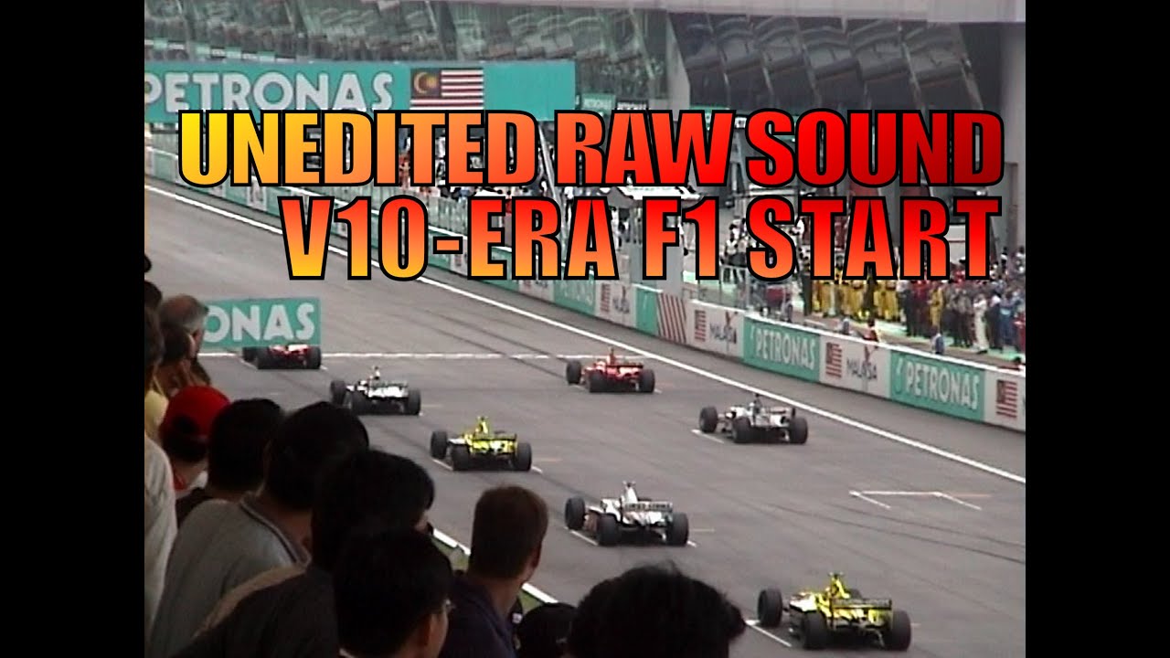 Formula 1 2001 Malaysian Grand Prix start (filmed from Grand Stands - LOUD V10&rsquo;s!)