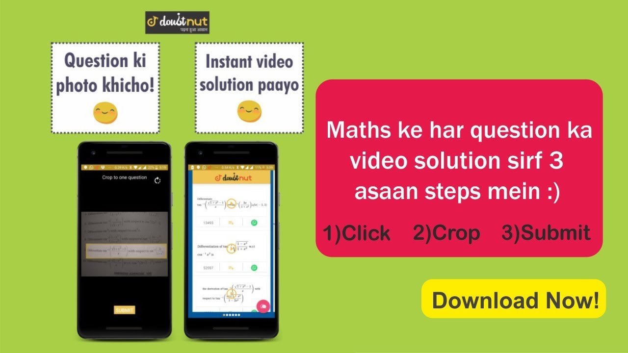 Doubtnut - IIT-JEE, NCERT Solutions, CBSE  Math Doubts in English & Hindi - The All in one app