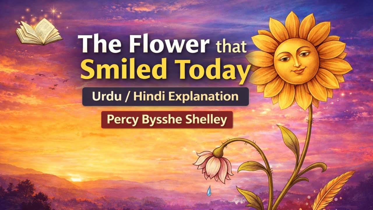 The flower that smile today/ Mutability by Percy  Bysshe Shelley Explained in Urdu Hindi