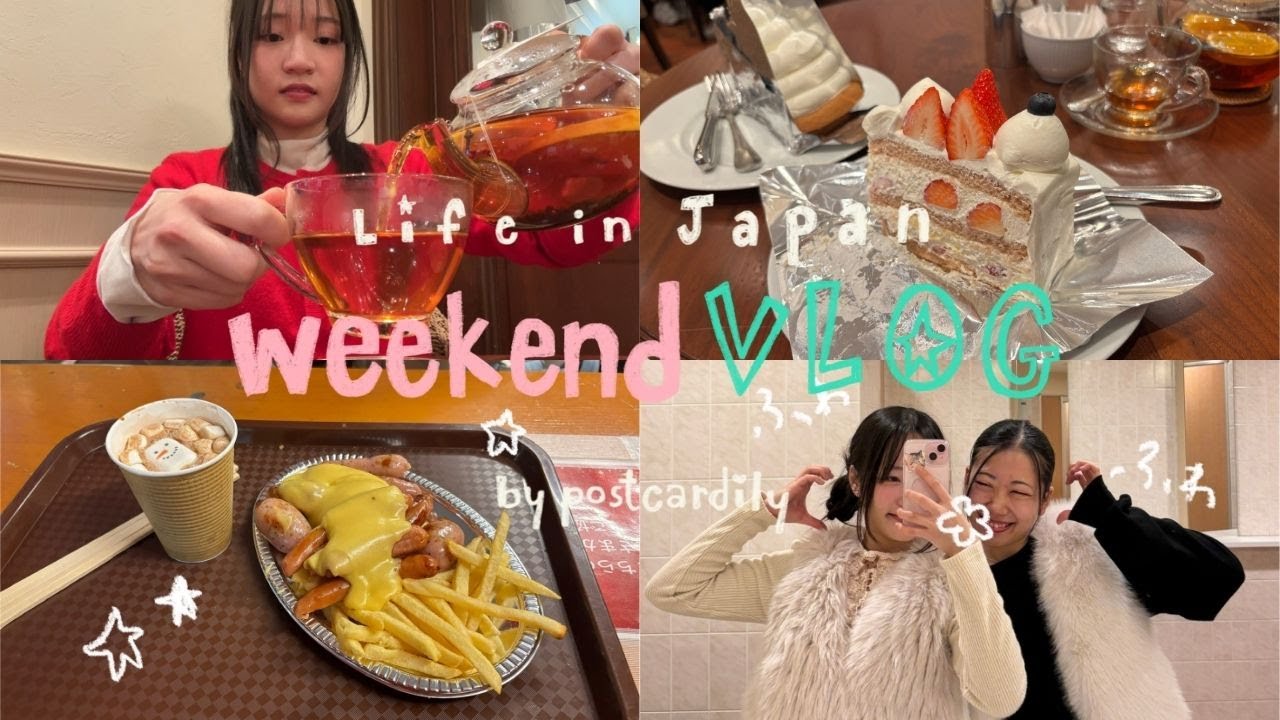 『postcardily | life in Japan 』週末vlog〜HARBSのケーキ、クリスマスマーケット、お泊まり会、ズートピア２