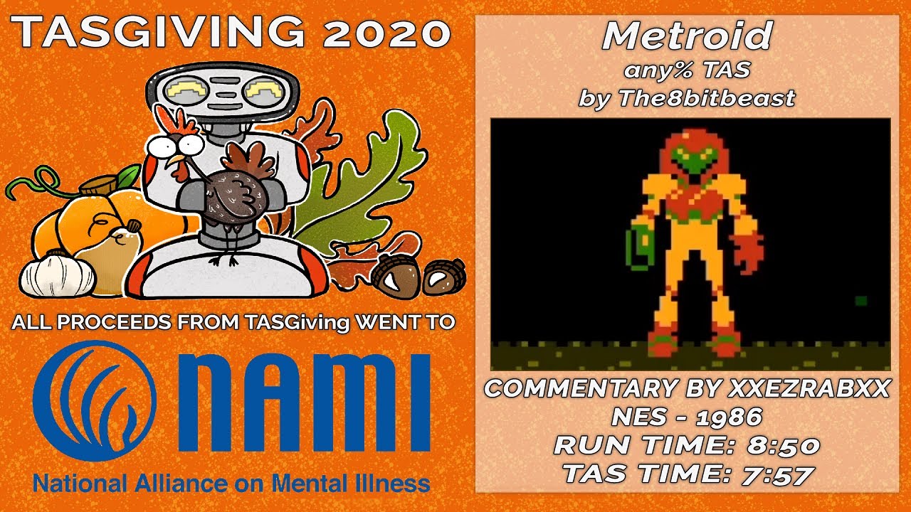 NES Metroid any% TAS by The8bitbeast, with commentary by xxEzraBxxx (TASGiving 2020)