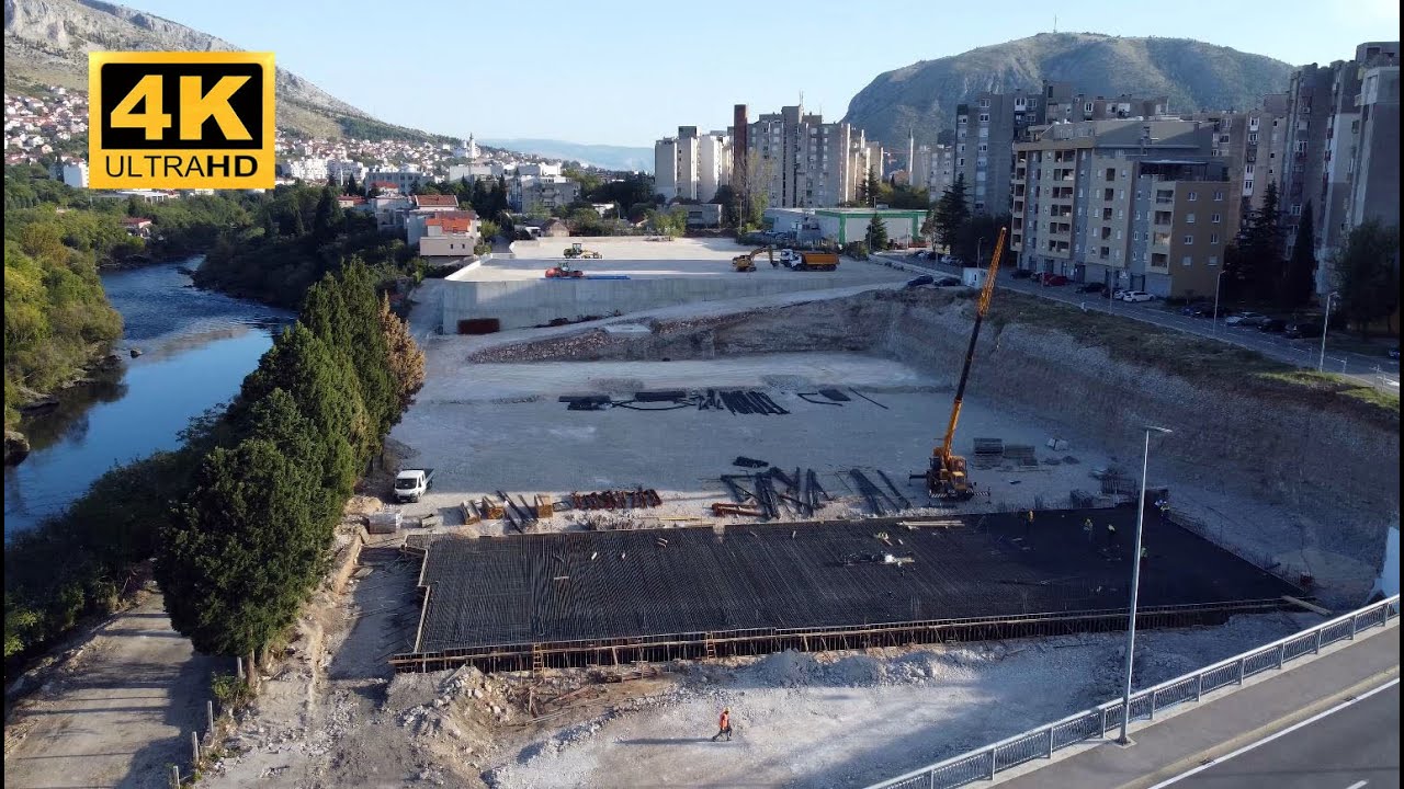 🇧🇦 U Mostaru se grade LIDL i  2 zgrade na lokaciji nekadašnjeg Žitoprometa. 4K dron 🇧🇦