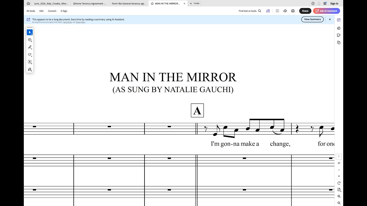 Man In The Mirror for Female Vocal and Concert Band