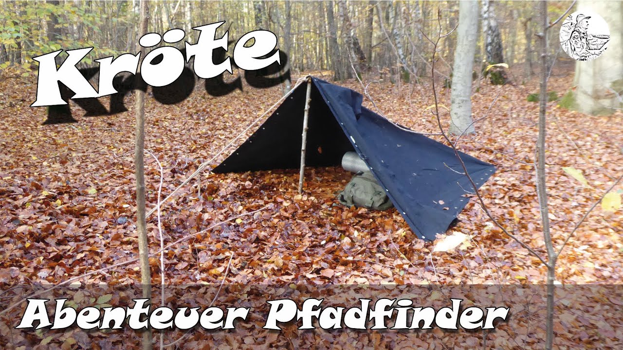 Kröte: Pfadfinder Einmann-Zelt aufbauen
