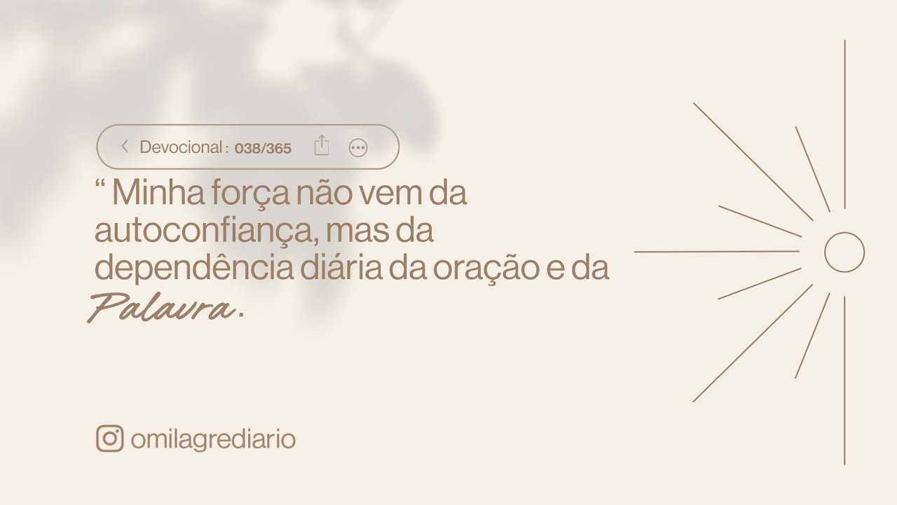 DEVOCIONAL/ORAÇÃO DO DIA - (07 | FEVEREIRO) - FABIOLA MELO - MILAGRE DIÁRIO 038/365