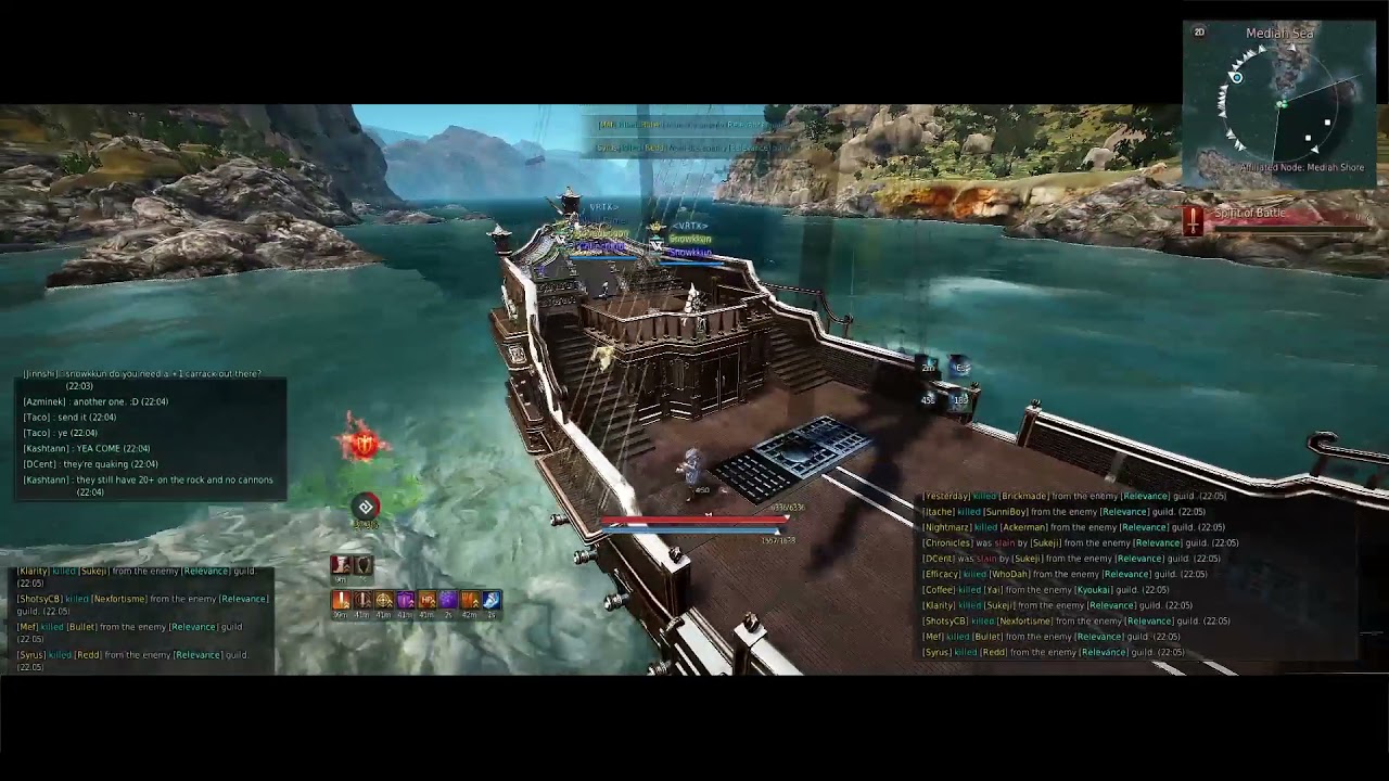 Fighting over cannon island on Snow's Ship on Mediah
