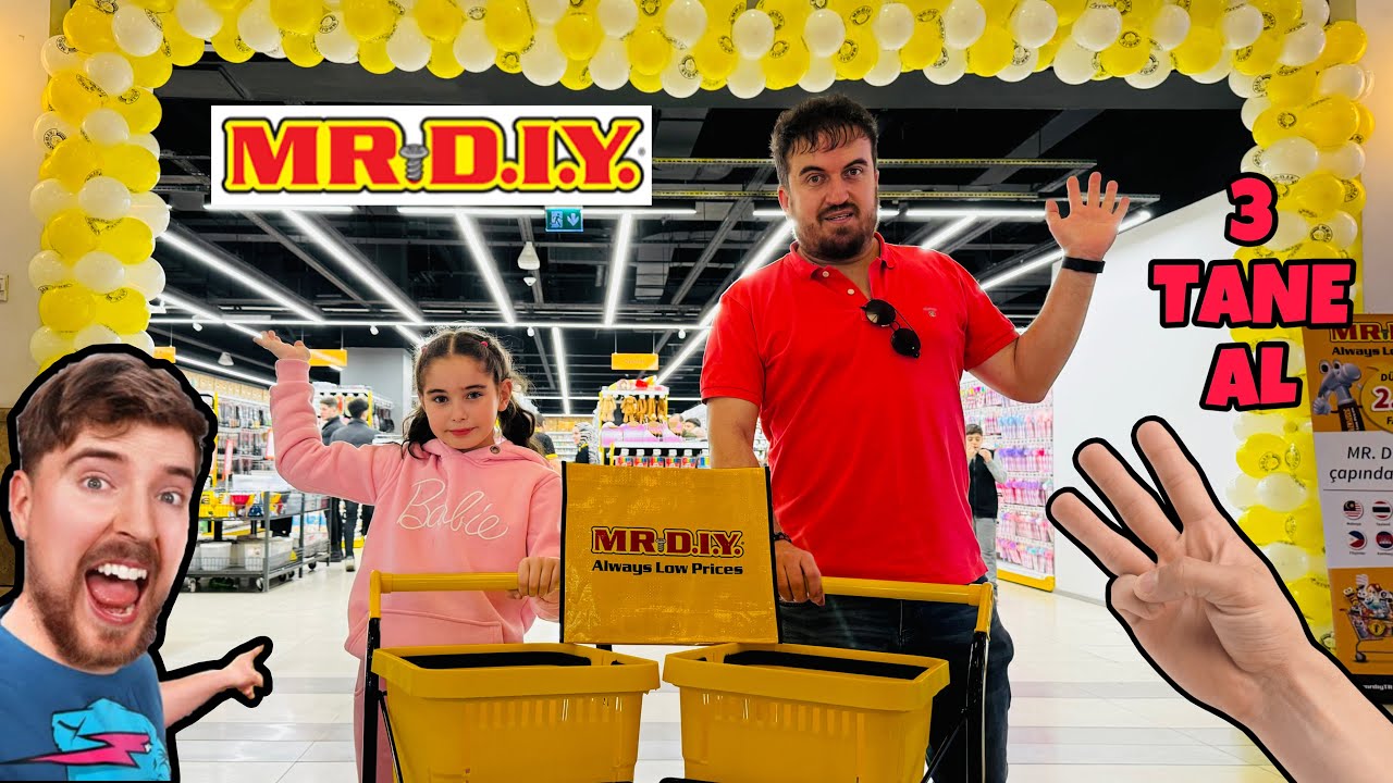 ELİF SİNEM İLE MR. DIY 3 TANE AL ALIŞVERİŞ CHALLENGE !! NELER ALDI ??