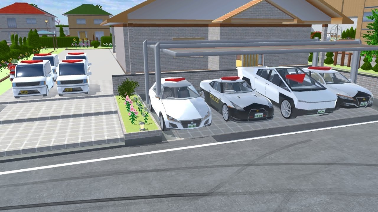 All White Police Cars 🚓🚨 at Girl House 🏡 Sakura School Simulator 