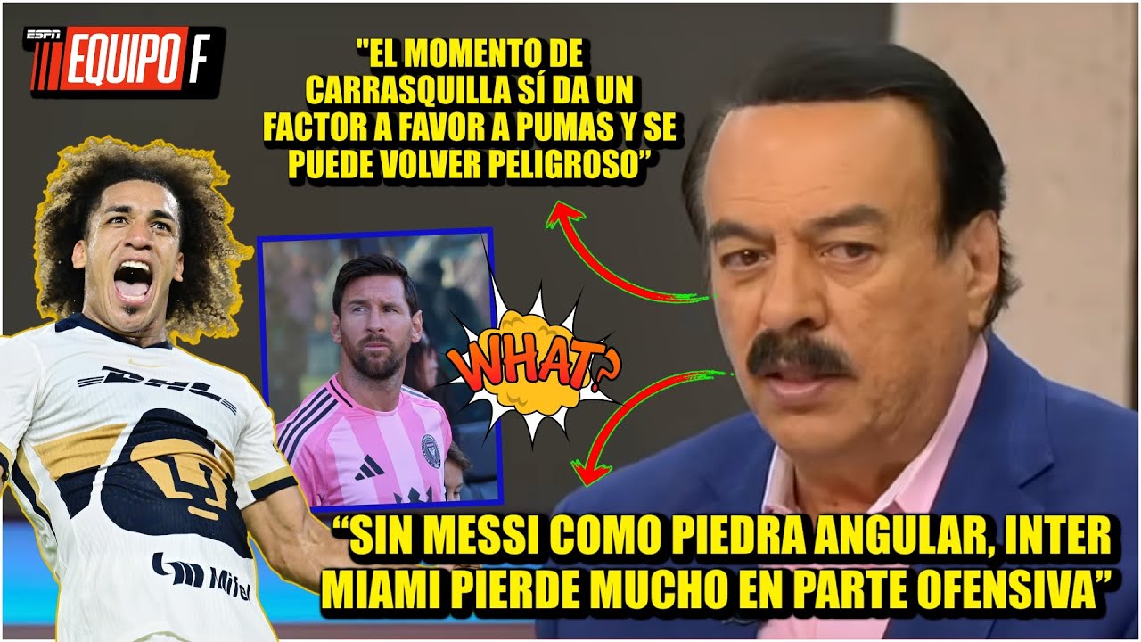 SIN MESSI, Inter Miami está a la par de PUMAS. Carrasquilla un peligro para Las Garzas | Equipo F