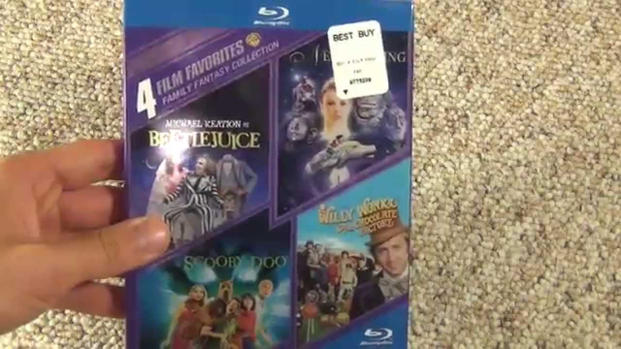 Распаковка коллекции Blu-Ray 4 любимых фильмов: Вилли Вонка, Скуби-Ду, Битлджус