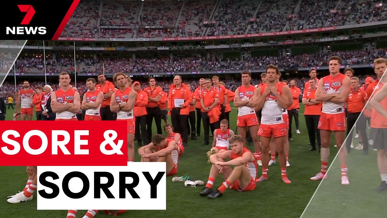 Sydney Swans make brutal homecoming after 60-point loss to Brisbane Lions in AFL Grand Final | 7NEWS