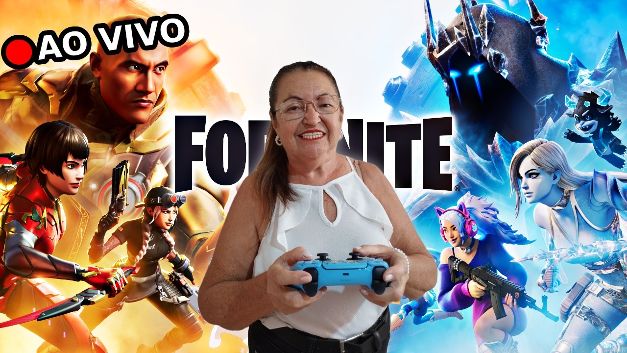 VOVÓ GAMER JOGANDO FORTNITE COM OS INSCRITOS - AO VIVO