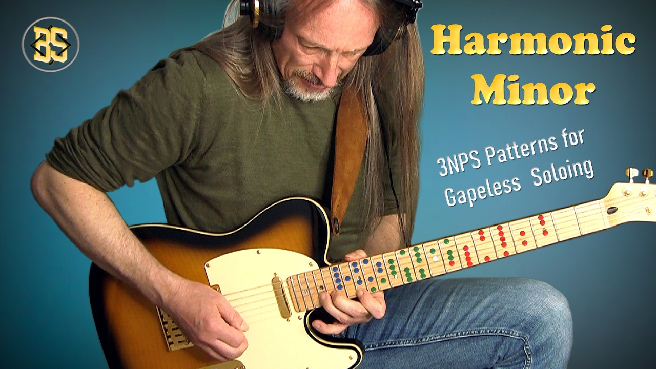 HARMONIC MINOR 3NPS Scale Patterns 🎸🔥 Full Fretboard Mastery | GuitarNerdery 121 ENH