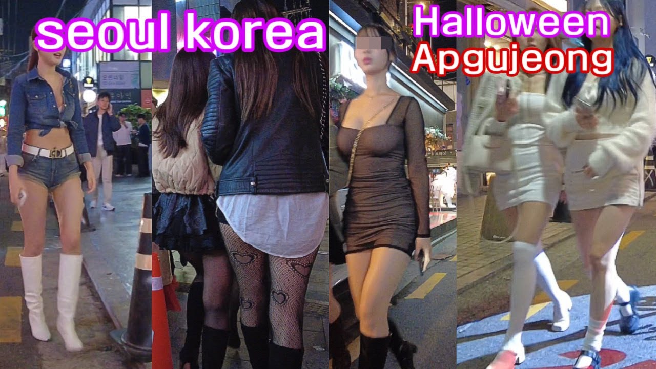 [4K SEOUL nightlife] 압구정로데오 거리의 할로윈 분위기는 최고네요#apguijeong#halloween#seoul#korea